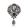 Womens Designer Crown Pin With Glass Pendant And Electrophoretic Finish