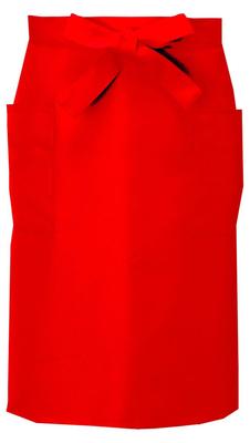 Pod pasem odolný restaurace zdarma [Sedm uniform] Středně dlouhá zástěra, zástěra, střední délka, unisex, CT2568, antistatická, látka, uniforma, červená,
