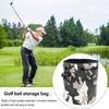 Camo Golf Ball Bag Bucket Design Drawstring Golf Pouch Faux Leather Portable Golf Ball Carrier Bag for Men Women