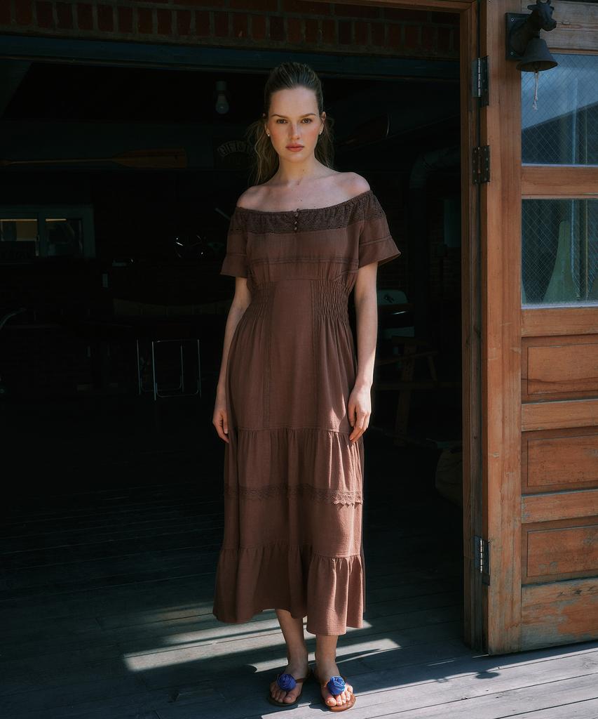 GREENBUTTER Prairie 2-Way Dress (Brown)