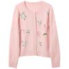 Sancai Women's Plus Size Floral Knit Cardigan