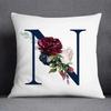 Flower Letter Pattern Decorative Pillowcase Square Home Office Cushion Cover