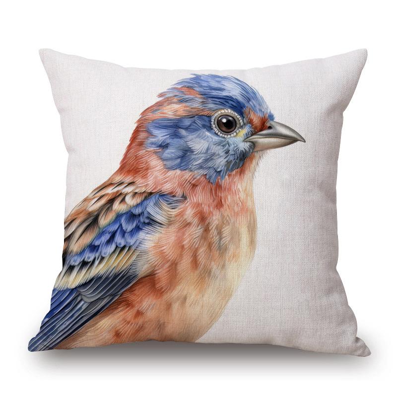 European Birds Red Cardinal Flamingo Toucan Duck Hen Parrots Animals Painting Cushion Cover Pillow Case Bedroom Decoration