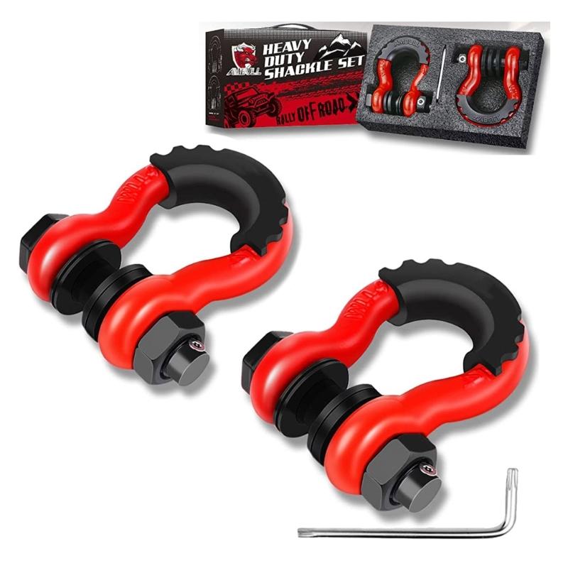High-performance Bow Shackles 3/4" D-Ring Shackle Unbreakable Carbon Steel for Offroad  Vehicles Truck Recovery