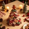 Kits de Manualidades para Decoración del Hogar DIY Kit de Árbol de Navidad de Tela Acolchada, Set de Costura Patchwork Vintage Actividades Educativas Decoración de Mesa para Niños, Hecho a Mano