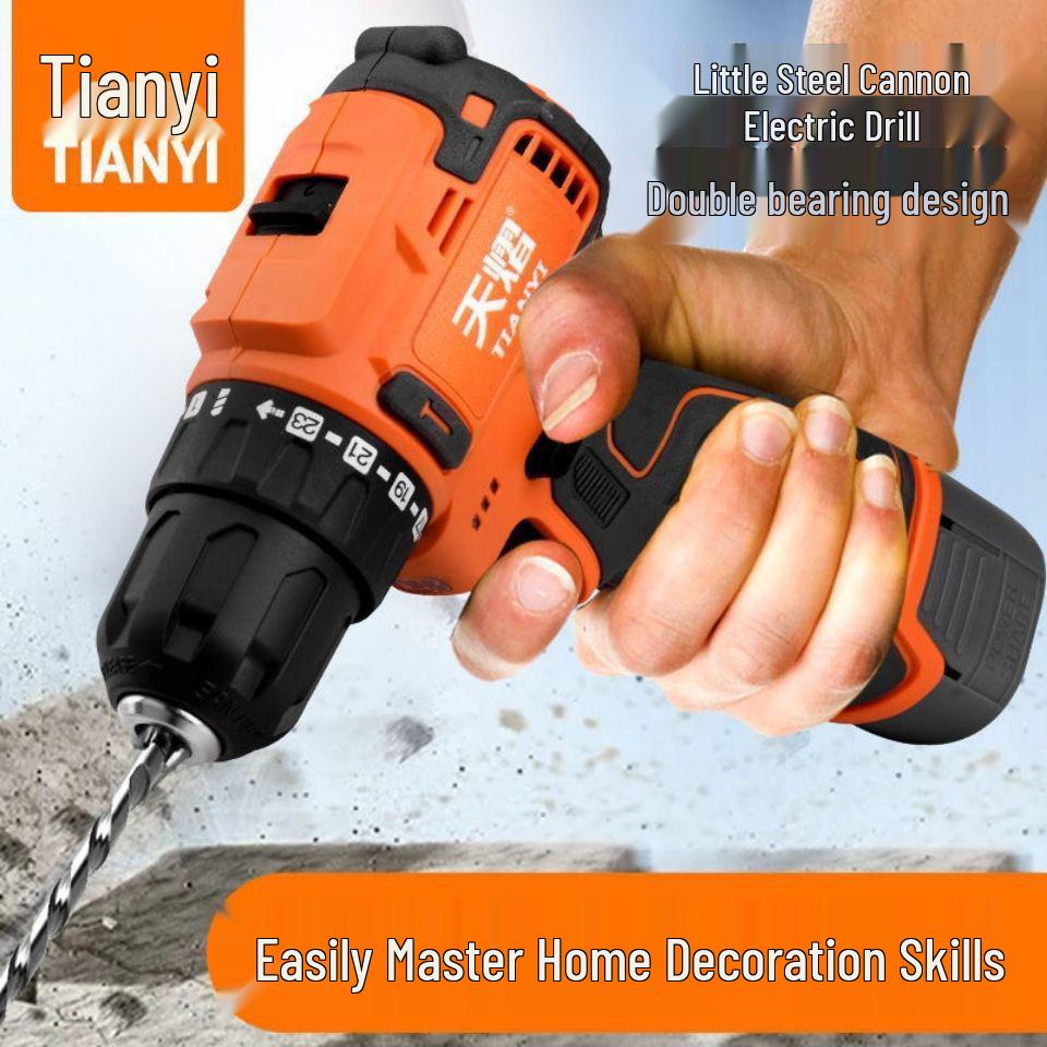 Compact Brushless High-Power Impact Drill with Rechargeable Lithium Battery for Household Use