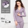 Maternity Fall Pajama Set - Nursing Friendly Cotton Thermal Wear for Pregnancy and Postpartum