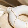 Women Hand Chain Shiny Rhinestones Inlaid Wristband Rope Bracelet Ring Hand