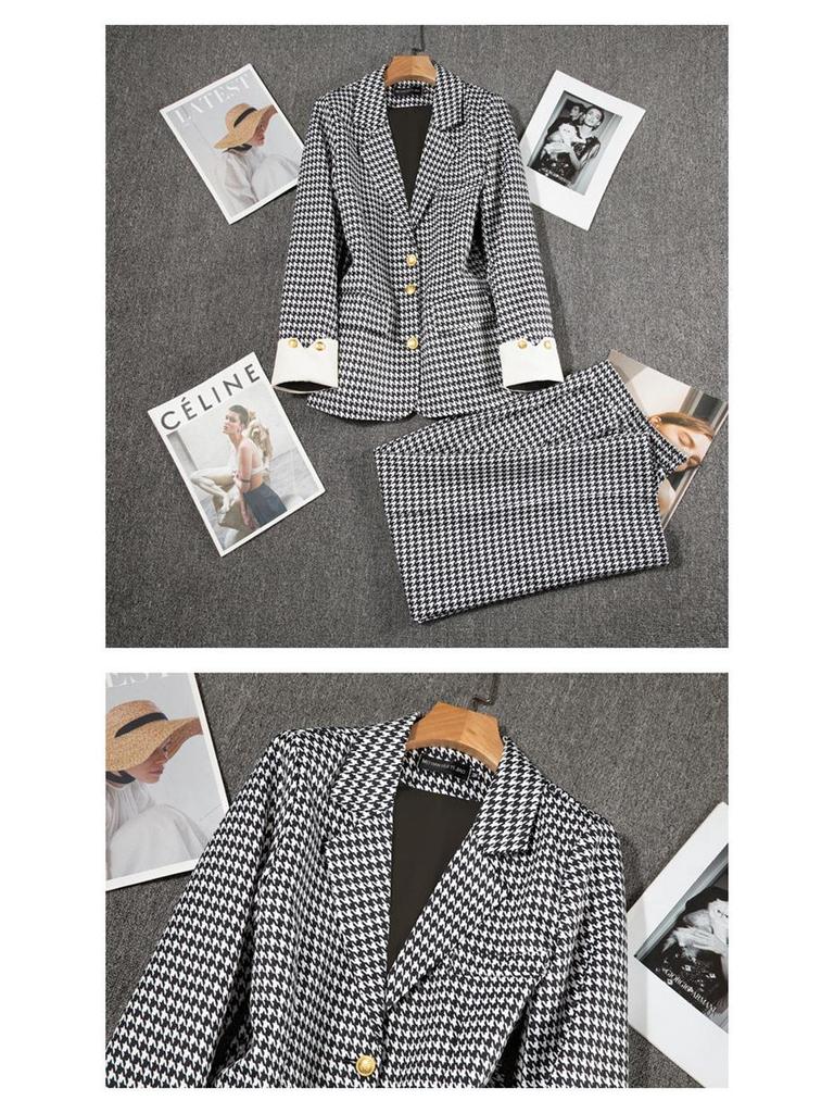 2026 Spring High-End Women's Blue Chic Suit Jacket - Korean Style