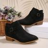 Außenhandel Übergröße spitze Chelsea Boots 2025 Herbst neu gekreuzter Riemen Seitenreißverschluss mittlerer Absatz Stiefeletten Damen 43