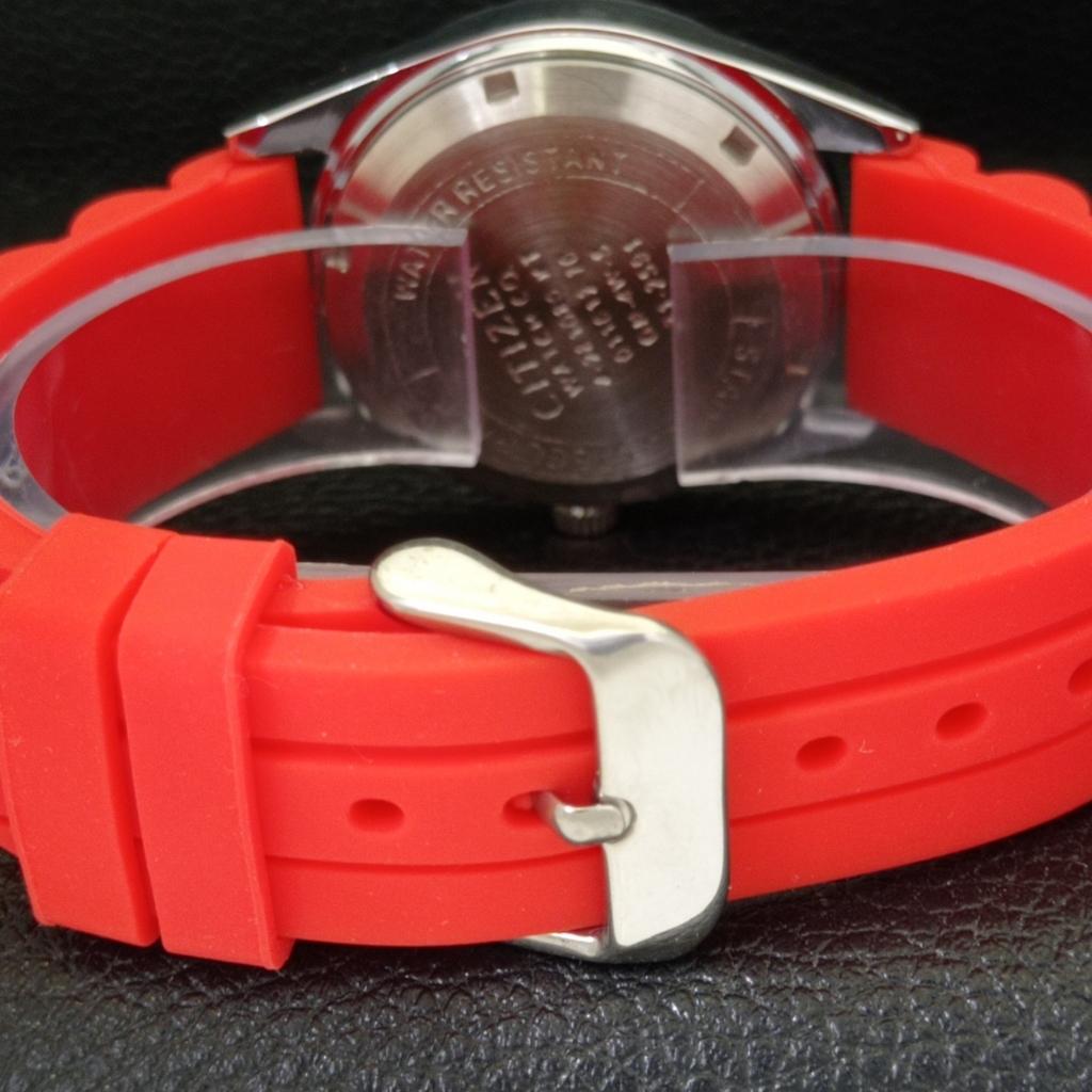 REFURBISHED JAPAN CITIZEN AUTOMATIC 8200 MENS DAY&DATE RED DIAL WATCH a432225-2 R110-a432225