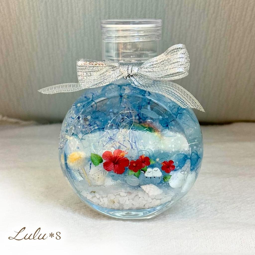 Herbarium Tit and Hibiscus Preserved Flowers Dried Flowers Summer Interior Decor Cool and Relaxing Glass Bottle Tropical Style Summer Gift Birthday