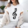 Womens Tshirts Music Note Heartbeat Printed TShirt Music Lover Funny Graphic Tee Shirts for Unisex Women Fashion TShirts Tops