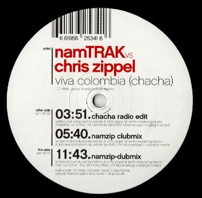 12-Zoll Schallplatte NAMTRAK, CHRIS ZIPPEL - Viva Colombia (Chacha) DJSETS03 DJ Sets Records 2002 Deutschland Dance & Electronica Gebraucht