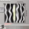 2Pcs Modern Abstract Art Black Striped Light-Filtering Curtain Polyester Drapes For Living Room Office Bedroom Home Decor