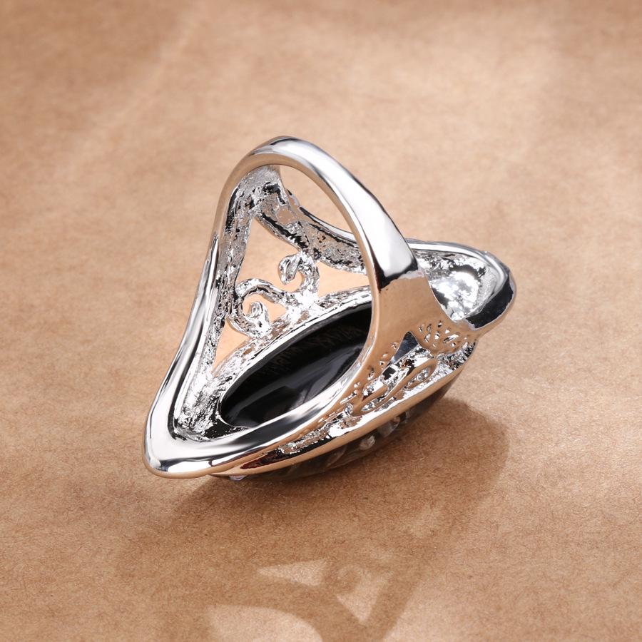 Fashion Elegant Oval White Natural Shell Big Stone Rings