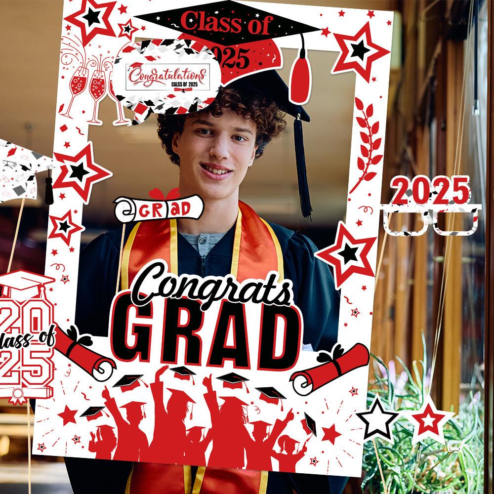 Theme Season Graduation Bachelor Hat Pattern Handheld Photo Frame Prop Photo