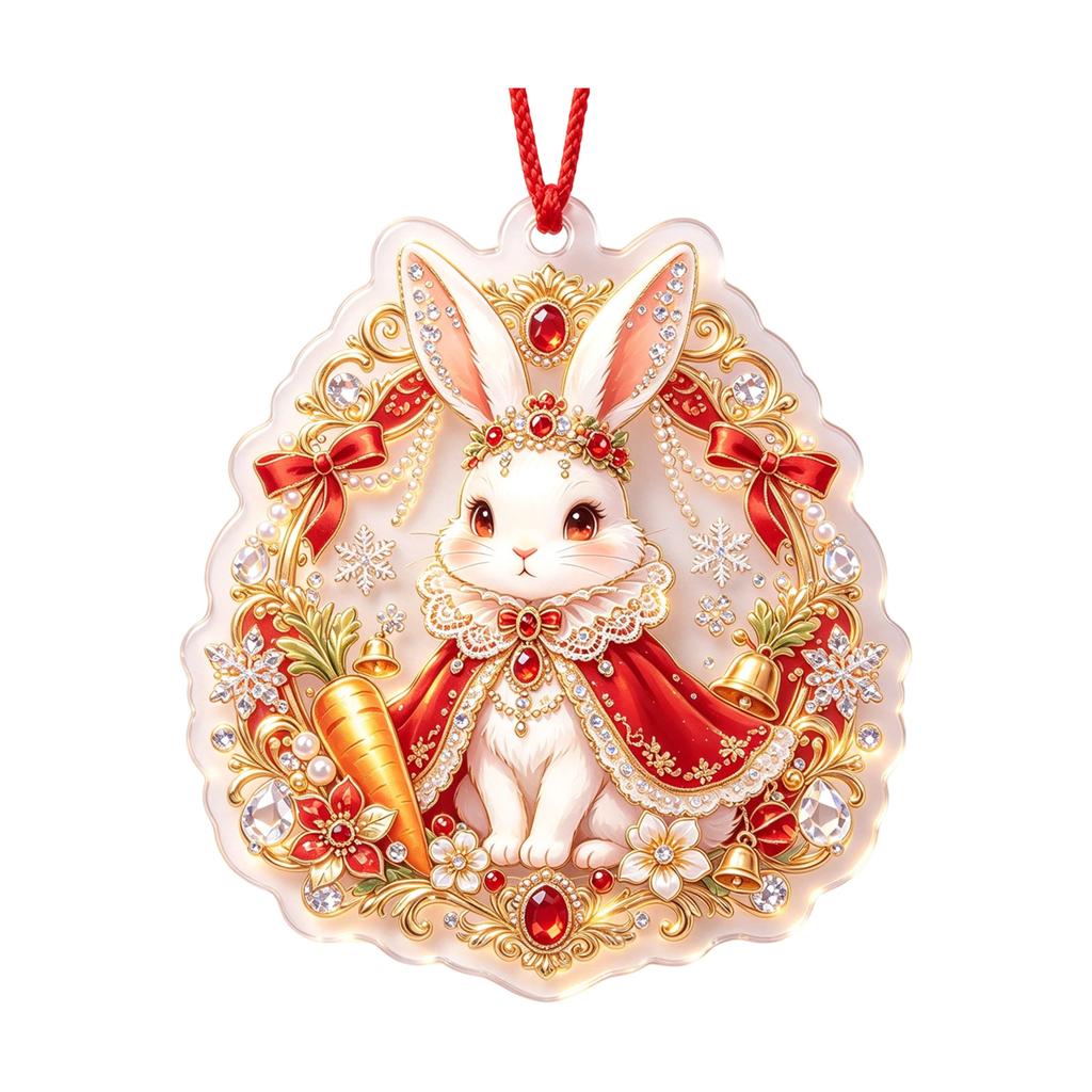 Christmas Hanging Ornament Vintage 2D Acrylic for Holiday Tree and Home Decor