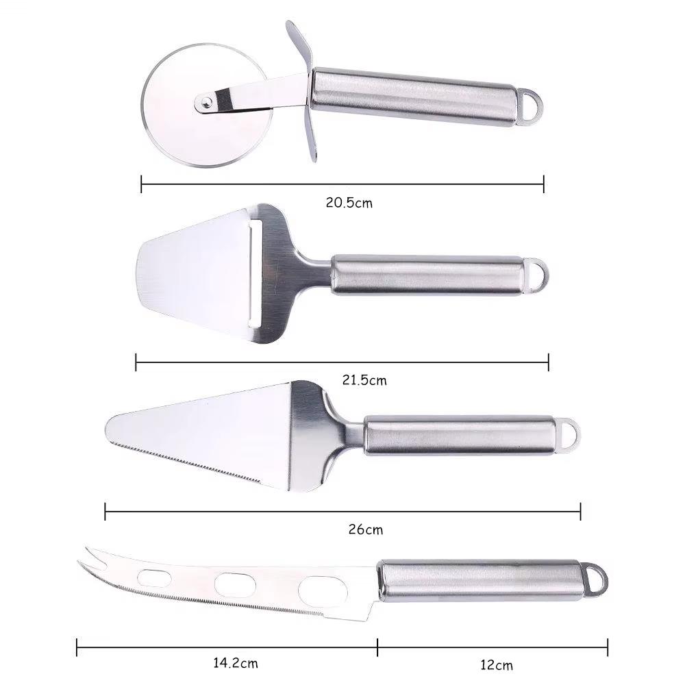 4 Pcs Cheese Slicer Stainless Steel Cheese Slicer Cutter Butter Spreader Knife Kitchen Cheese Tools Set YY079