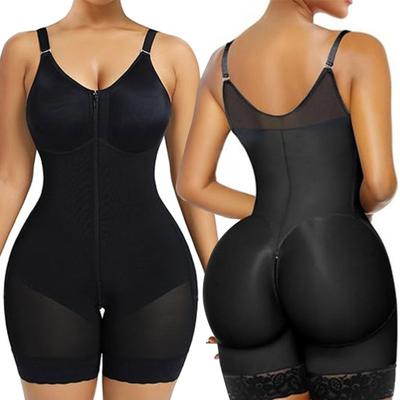 Shapewear für Damen: Po-Lifting-Body mit verstellbaren Trägern, Reißverschluss im Schritt, formt den Po nach Operationen und sorgt für tägliche Bauchkontrolle.