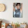 Metal Wall Art Portrait Light Blue Woman Figure Aluminum Plaque Home Bar Office Decor Gift