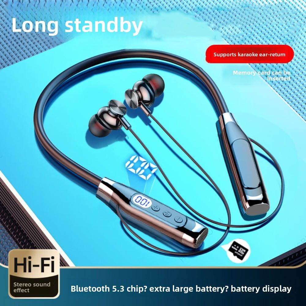 Waterptoof Wireless Bluetooth Earphones Neck-mounted Sports Headsets Neckband Headphones  Outdoor