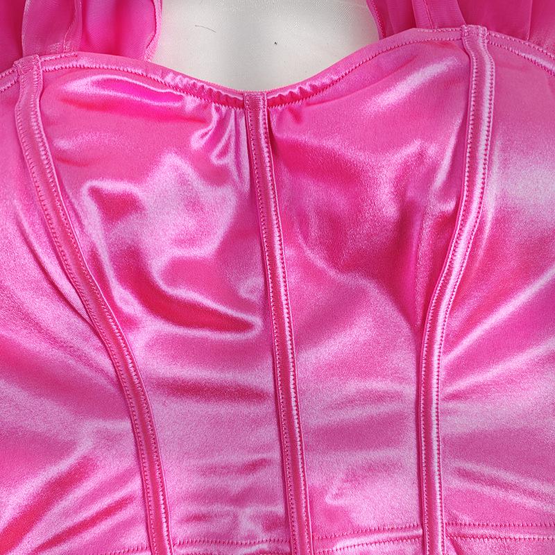 Sexy Satin French One-Shoulder Tube Top Vest