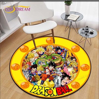 Anime Dragon Ball Goku Round Rug Cartoon Carpet for Living Room Kids Room Floor Mat Children Bedroom Soft Kitchen Area Rug
