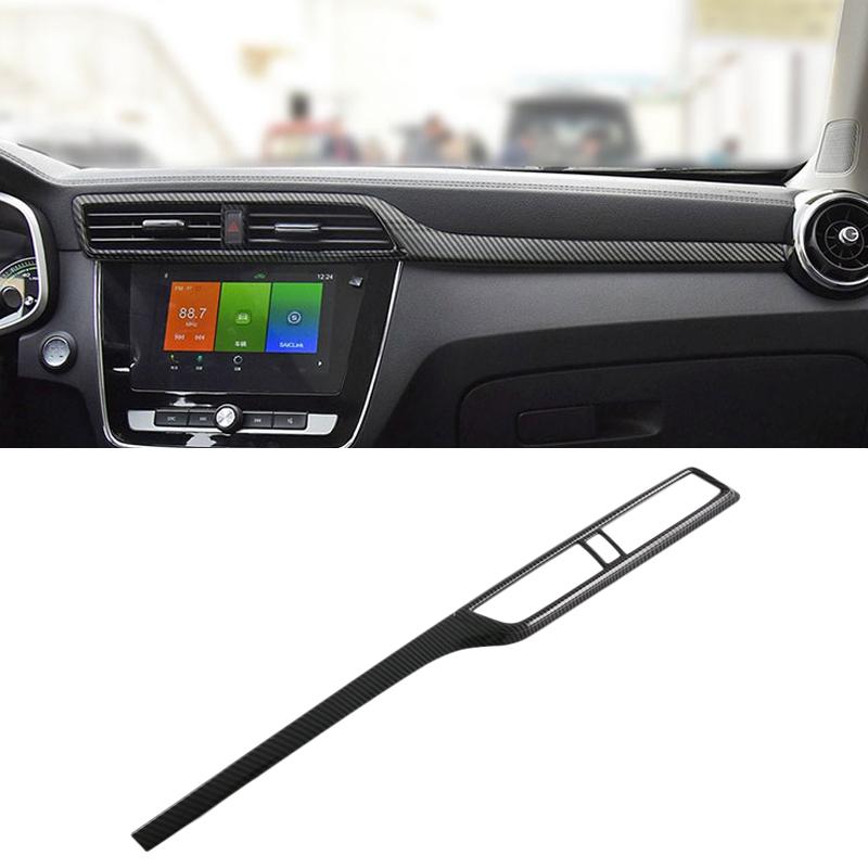 For MG ZS 2017-2019 2020 2023 Carbon Fiber Front Upper Air Condition AC Vent Outlet Cover Trim Sticker Accessories Car Styling