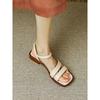 White simple one-word sandals women's summer 2025 summer new open-toed flat-soled large-size Roman women's sandals