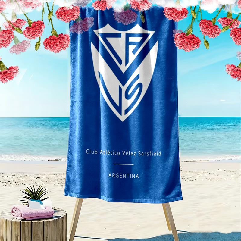 Asciugamano da Spiaggia con Stampa Velez Sarsfield, Asciugamano Grande Morbido Asciugatura Rapida per Spiaggia Campeggio Nuoto