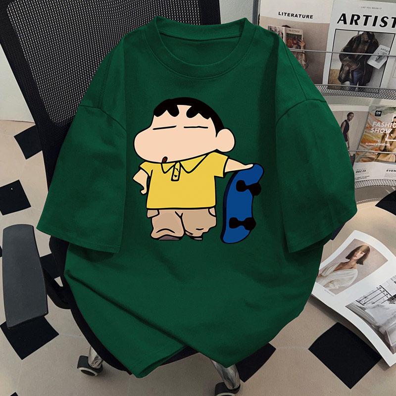 Crayon Shin-chan Unisex Retro Cotton T-shirt - Summer Short Sleeve, Loose Fit