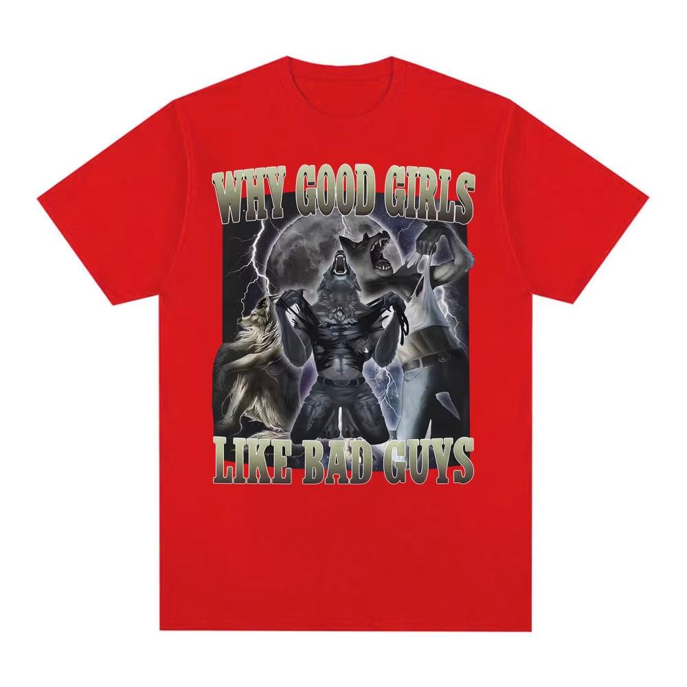 

Почему Хорошие Девушки Любят Плохих Парней Смешная Футболка Мем про Оборотня, Рвущего Одежду Мужская Женская Модная Ретро с Короткими Рукавами Оверсайз Хлопковая Футболка 4XL