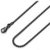 2-4mm Mens Womens Stainless Steel Black Rolo Cable Chain Necklace 45-75 Cm Acsergery Gift