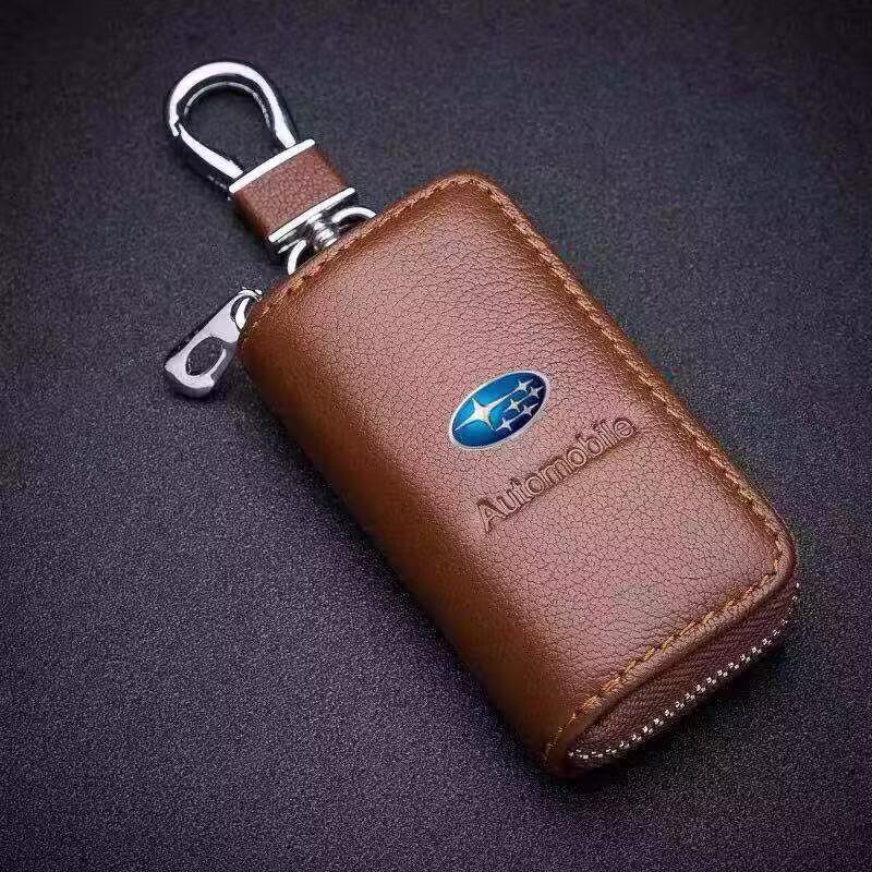 1PCS Leather Key Wallet Car Key Bag Multi Function Key Case For Subaru STI Forester Impreza Legacy Outback XV BRZ WRX Tribeca WW111