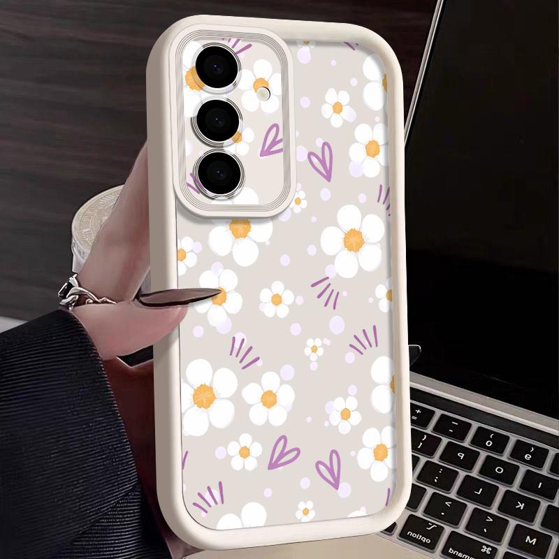 Daisies Flowers Print Case For Samsung A57 A37 A27 A17 S26 Ultra S25 FE A56 A36 A26 A16 A55 A35 A25 A15 A54 5G S21 S22 S23 S24 Plus Shockproof Cover