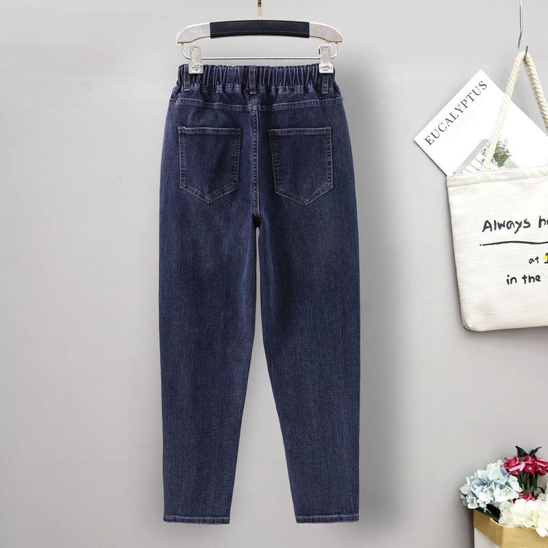 Damen Plus Size Jeans mit Fleece-Futter und hohem Bund mit elastischem Bund - Lässig, Locker und Schlankmachend