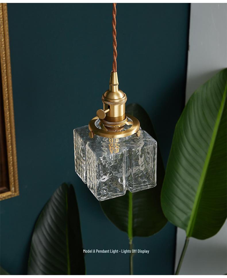 Japanese Retro Three-Head Glass Pendant Light for Restaurant, Cafe, Bar, or Home Entrance