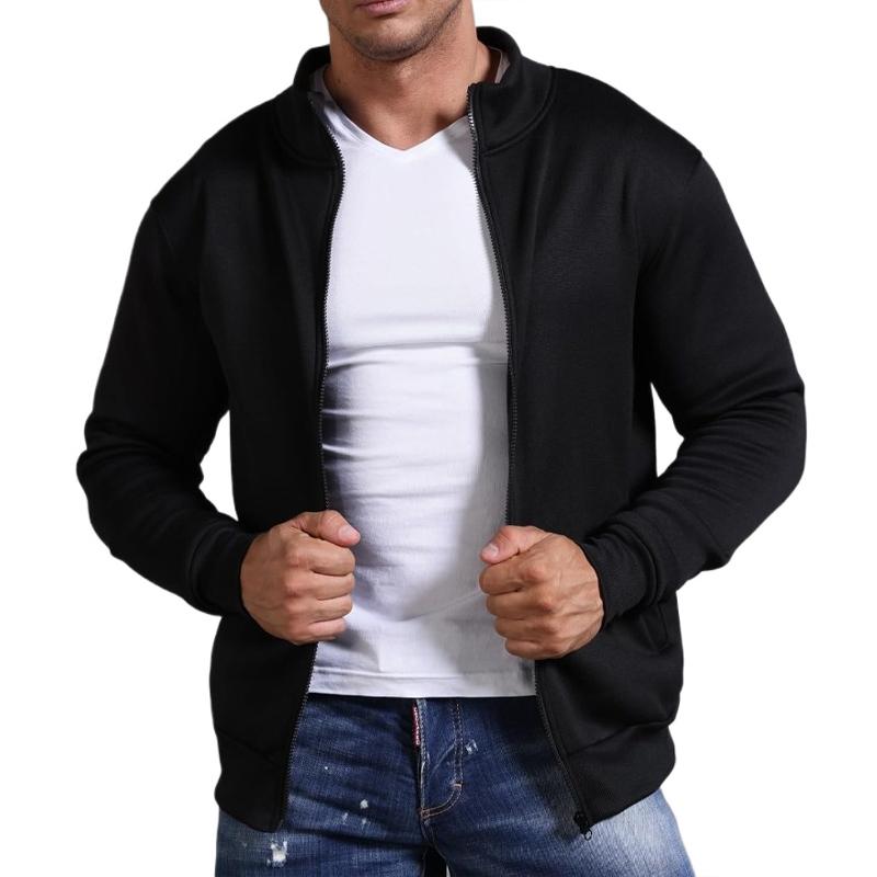Men's Sweat Jacket Pullover Hoodie Sweatshirt Man Without Hood with Zip Jacket Outdoor Sport Lightweight Streetwear