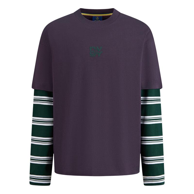 Navigare Men's Faux Two-Piece Long Sleeve T-Shirt
