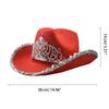 Vintage Prom Party Sequin Crown Cowboy Hat Christmas Hat Big Brim Hat Jazz Top Hat Costumes for Fancy Dress Parties