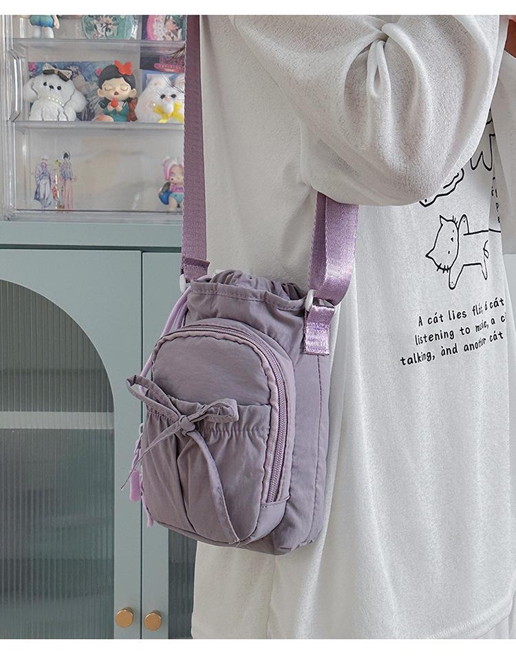 Damen Schleife Mehrfach-Taschen Schulter-Umhängetasche mit großer Kapazität