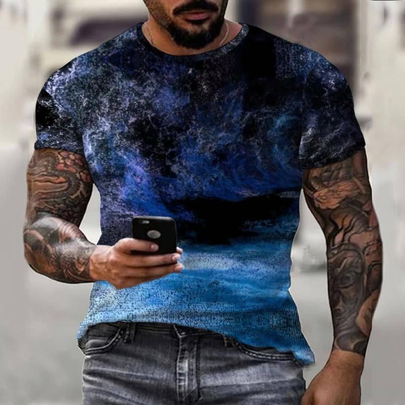 2024 Summer New Men's Oversized T-Shirt Casual Lightning Cool 3D Digital Printed T Shirts for Men Short Sleeve Tee Shirt