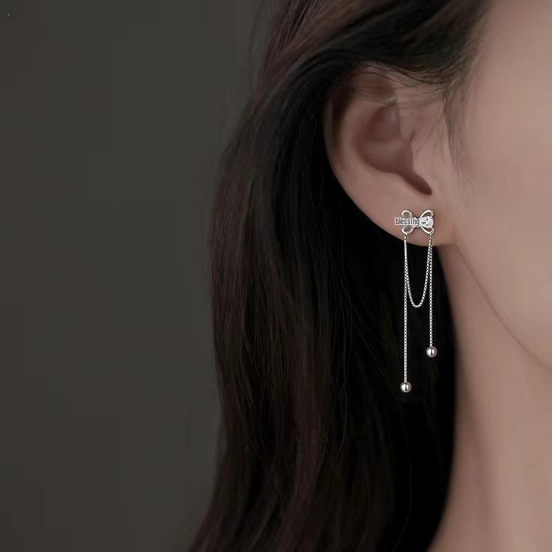 925 Sterling Silver Bow Tassel Earrings: 2023 High-End Exquisite Design for Women, Perfect for a Light Luxury Summer Look.