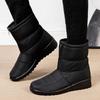 Fashion Non Slip Waterproof Snow Boots Women Thick Warm Long Plush Ankle Boots Women Front Zipper Cotton Padded Shoes Woman Plus Size 44