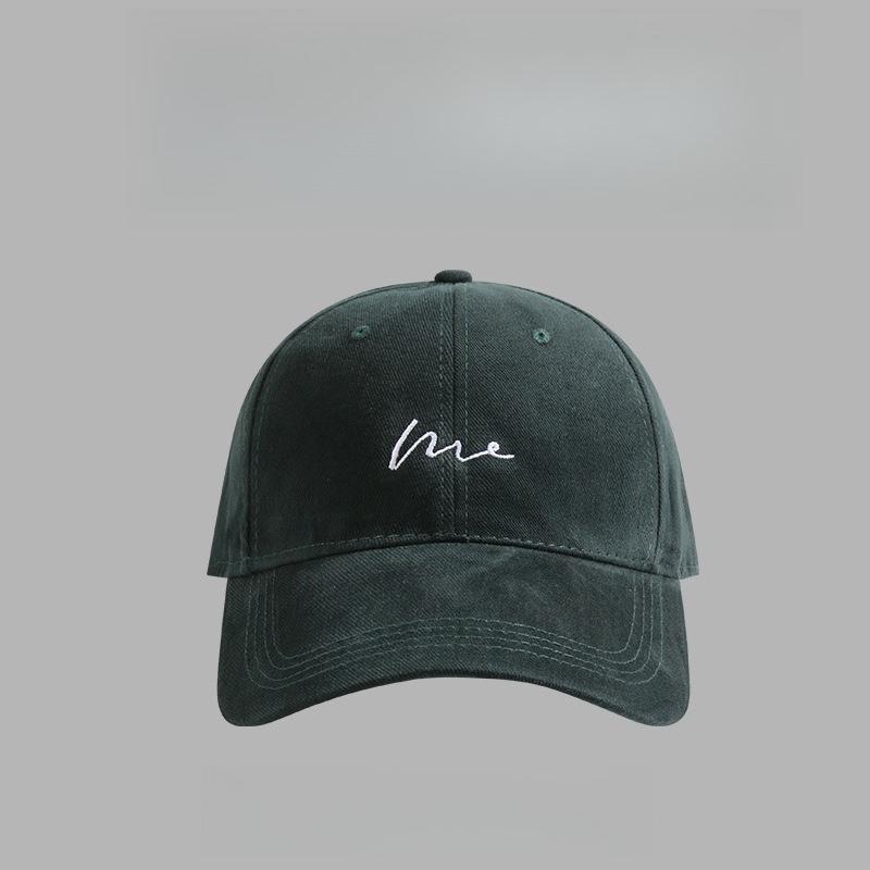 

Slimming Face Baseball Cap for Women Men Big Head Size Adjustable Japanese Korean Style Letter Embroidery Dad Hat Unisex Fashion зелений
