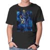 Unisex Crew Neck T-Shirt Black Leg Shadow Nebula Graphic Short Sleeve Casual Tee