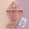Cute Cat Microfiber Hair Towel Wrap Drying Towels Rapid Turban Funny Towel for Women Girls Curly Long Hair Bathroon Accessories