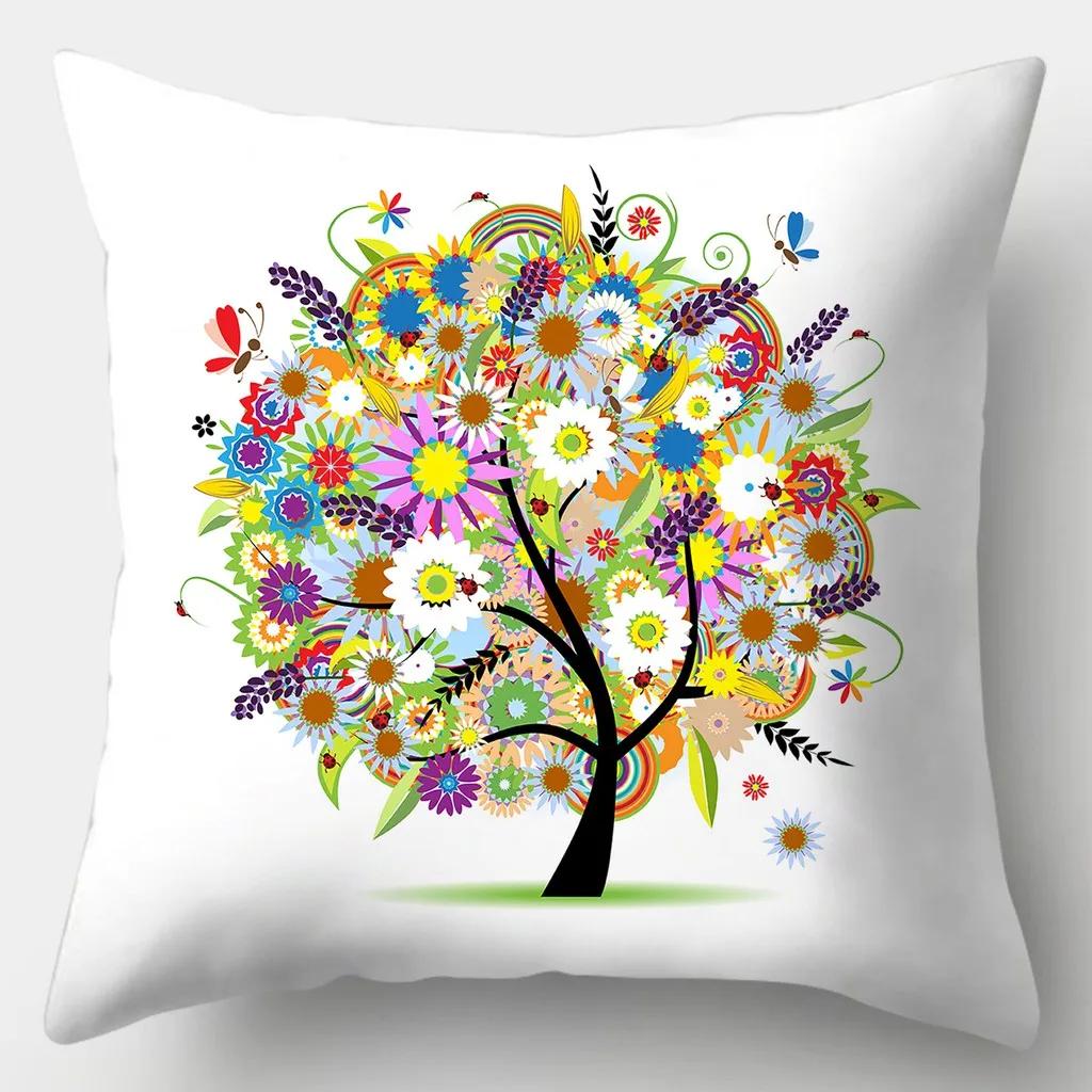 

Наволочка с изображением бабочки-феи 45 смX45 см, квадратная наволочка для дивана, подушка «Счастливое дерево» 40x40cm