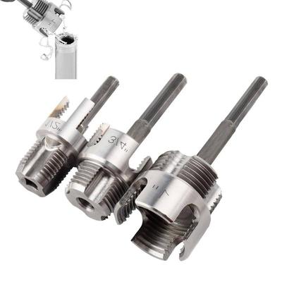 Integrated Internal & External Pipe Threading Tool 3PCS Durable PVC Pipe Threader Kit for Household DIY Plumbing Renovation Tasks